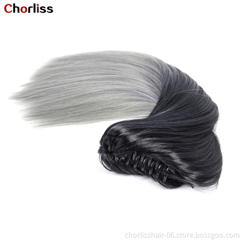Hot Selling Cheap Price 24 Inch Silky Long Straight Ponytail Hairpiece For Women Synthetic Claw-Clip Ponytail Hair Extensions